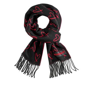 Hearted woven scarf - one size