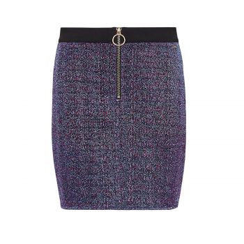 Mini-skirt with metallic fiber m