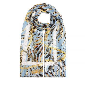 Animalier scarf with chains