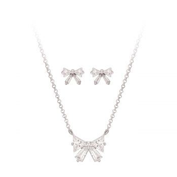 Bow pendant & earring gift set czs747