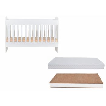 Set patut din lemn Nichiduta 120x60 cm Sweet Dreams II + Saltea cocos 10 cm