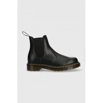 Dr. Martens ghete chelsea de piele femei, culoarea negru, cu toc plat 22227001-black