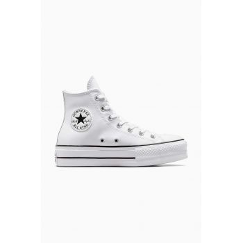 Converse teniși de piele femei, culoarea alb