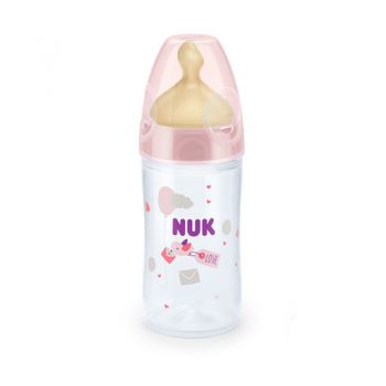 Biberon Nuk New Classic 150ml Tetina Latex 0-6 luni Roz