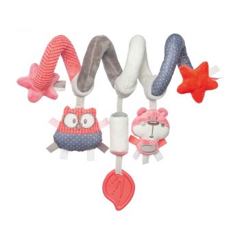 Spirala interactiva din plus Pastel Friends 0 luni coral