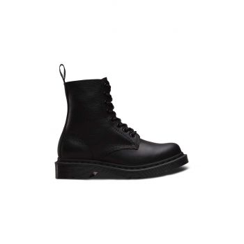 Dr. Martens bocanci de piele 1460 Pascal MONO femei, culoarea negru, cu toc plat 24479001