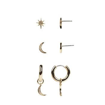 Celestial mini stud & huggie trio set p00056g100