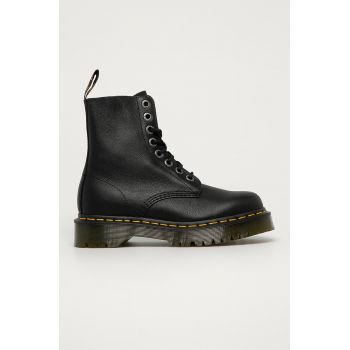 Dr. Martens bocanci de piele 1460 Pascal Bex Pisa femei, culoarea negru, cu toc plat 26206001