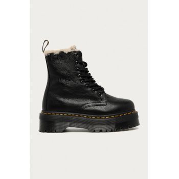 Dr. Martens bocanci de piele 25637001 Jadon Fl culoarea negru, cu platforma, izolat