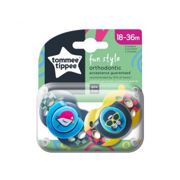 Suzete ortodontice de zi Tommee Tippee Fun 18-36 luni Catelusi