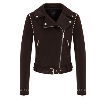 Faux suede biker jacket m