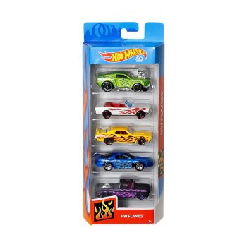 5 masini hot wheels flames set