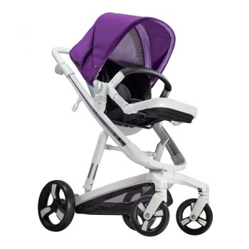 Carucior Bebumi Space Eco 2 in 1 Purple cadru alb