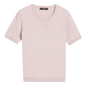 Cotton and silk yarn t-shirt l