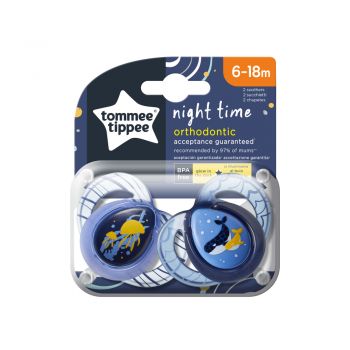 Suzete ortodontice de noapte Tommee Tippee 6-18 luni MeduzeBalenute