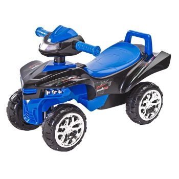 Atv pentru copii fara pedale Toyz Mini Raptor Albastru cu melodii, lumini si spatiu de depozitare sub scaun, Inaltime scaun 24 cm, de la 18 luni pana la greutatea maxima de 25 kg