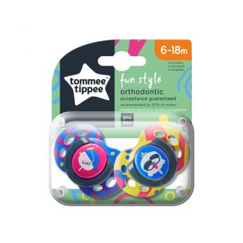 Suzete ortodontice de zi Tommee Tippee Fun 6-18 luni Pasare