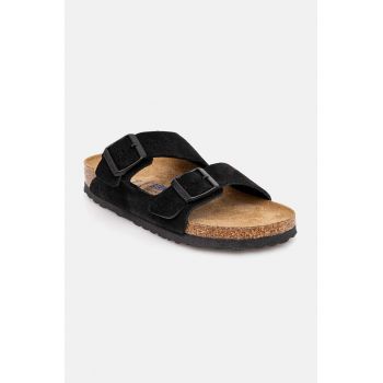 Birkenstock papuci din piele Arizona SFB femei, culoarea negru, 951323