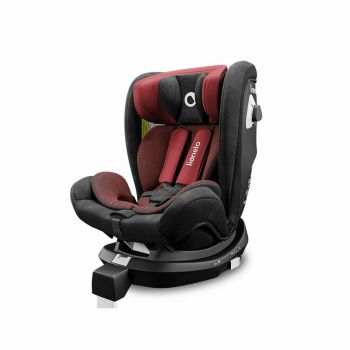 Scaun auto cu isofix Braam Burgundy cu protectie laterala si rotire 360 grade 0-36 kg rosu Lionelo