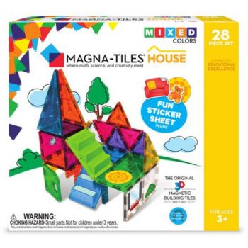 Magna-Tiles House set magnetic cu autocolante (28 piese)