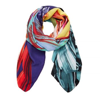 Square foulard arty heart