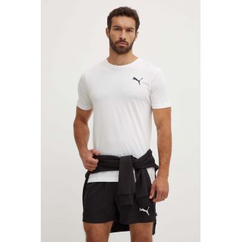 Puma tricou din bumbac bărbați, culoarea alb, uni 586668