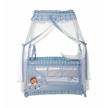 Patut pliabil stil baldachin Magic Sleep cu accesorii Blue Adventure