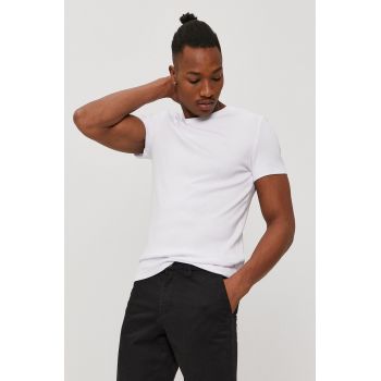 Mustang Tricou bărbați, culoarea alb, material neted