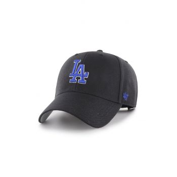 47brand șapcă MLB Los Angeles Dodgers culoarea negru, cu imprimeu  B-MVP12WBV-BKR