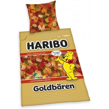 Lenjerie de pat Haribo pentru copii din bumbac reversibila 2 piese