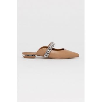 Kurt Geiger London șlapi de piele Princely femei, culoarea maro 1808948109