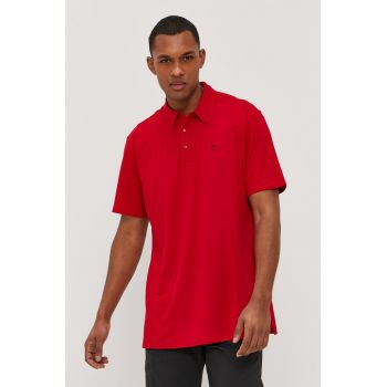 Wrangler Tricou Polo bărbați, culoarea rosu, material neted