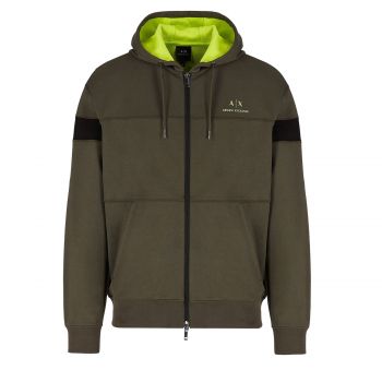 Zip up hooded sweatshirt with contrasting inserts m