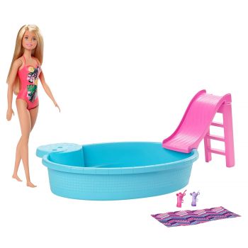 Barbie doll and pool playset