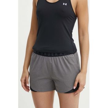 Under Armour pantaloni scurți de antrenament Play Up 3.0 culoarea gri, cu imprimeu, medium waist