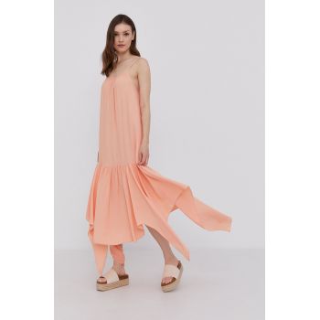 Answear Lab Rochie culoarea portocaliu, midi, evazata