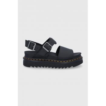 Dr. Martens sandale de piele Voss femei, culoarea negru, cu platformă DM24233001.Voss-Black