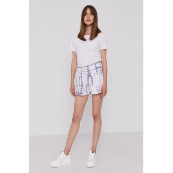 GAP Pantaloni scurți femei, culoarea alb, modelator, high waist