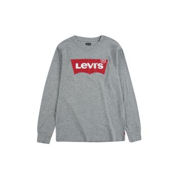 Levi's Longsleeve copii culoarea gri, cu imprimeu