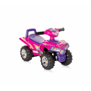 Atv copii fara pedale Lorelli Pink cu lumini si functii muzicale, protectie impotriva rasturnarii, inaltime de la sol la sezut 24 cm, spatiu pentru depozitarea jucariilor