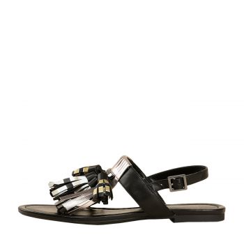 Metallic tassel sandal 36