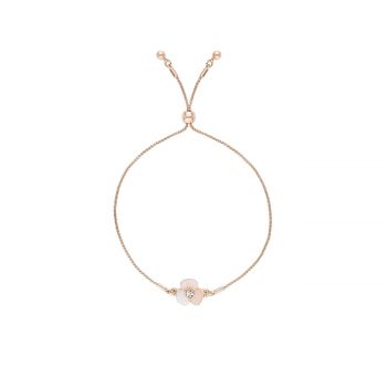 Mother of pearl rose gold flower bracelet