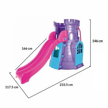 Spatiu de joaca cu tobogan Pilsan Castle Slide purple