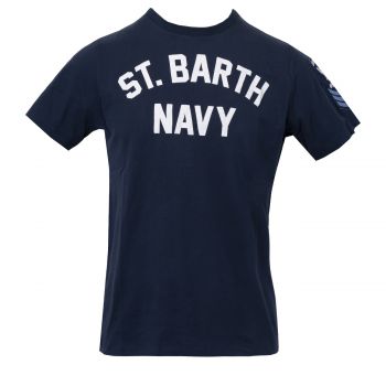 T-shirt men cotton classic navy s