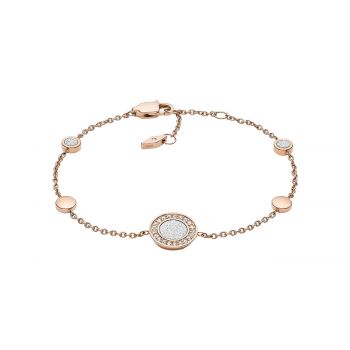 Halo rose gold-tone station bracelet jf03264791