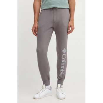 Columbia pantaloni CSC Logo bărbați, culoarea gri, material uni 1911601