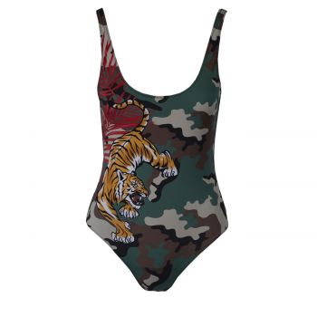 Lora basic tank one piece tiger camo l