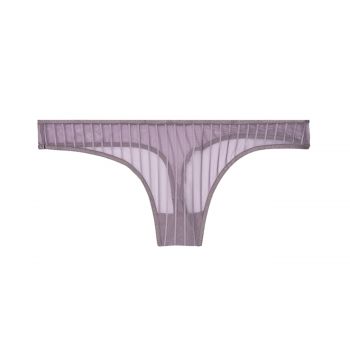 No-show sheer mesh thong panty l