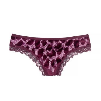 Sequin leopard thong panty l