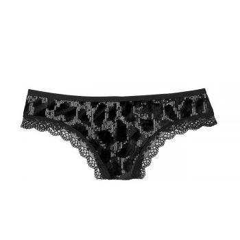 Sequin leopard thong panty s